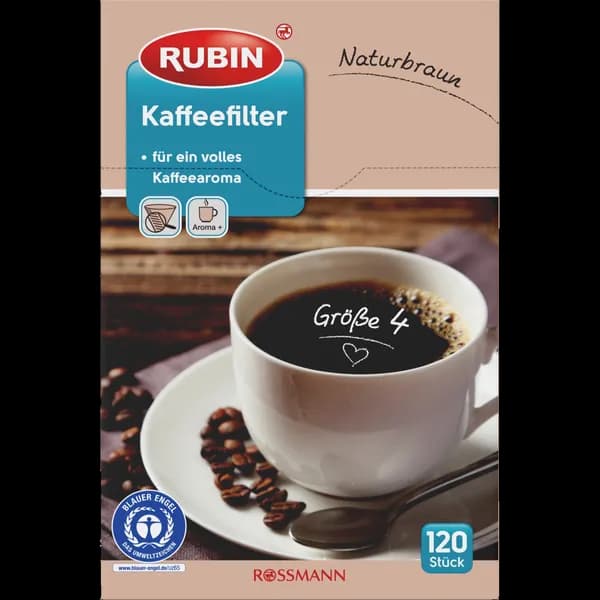 Rubin brown coffee filters, no. 4, 100 pcs