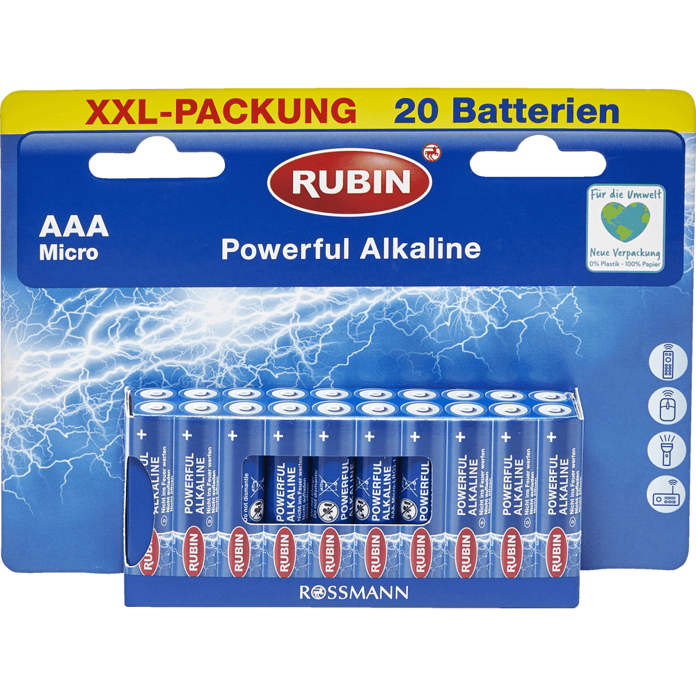 Rubin batareya alkalin mikro aaa 20ed