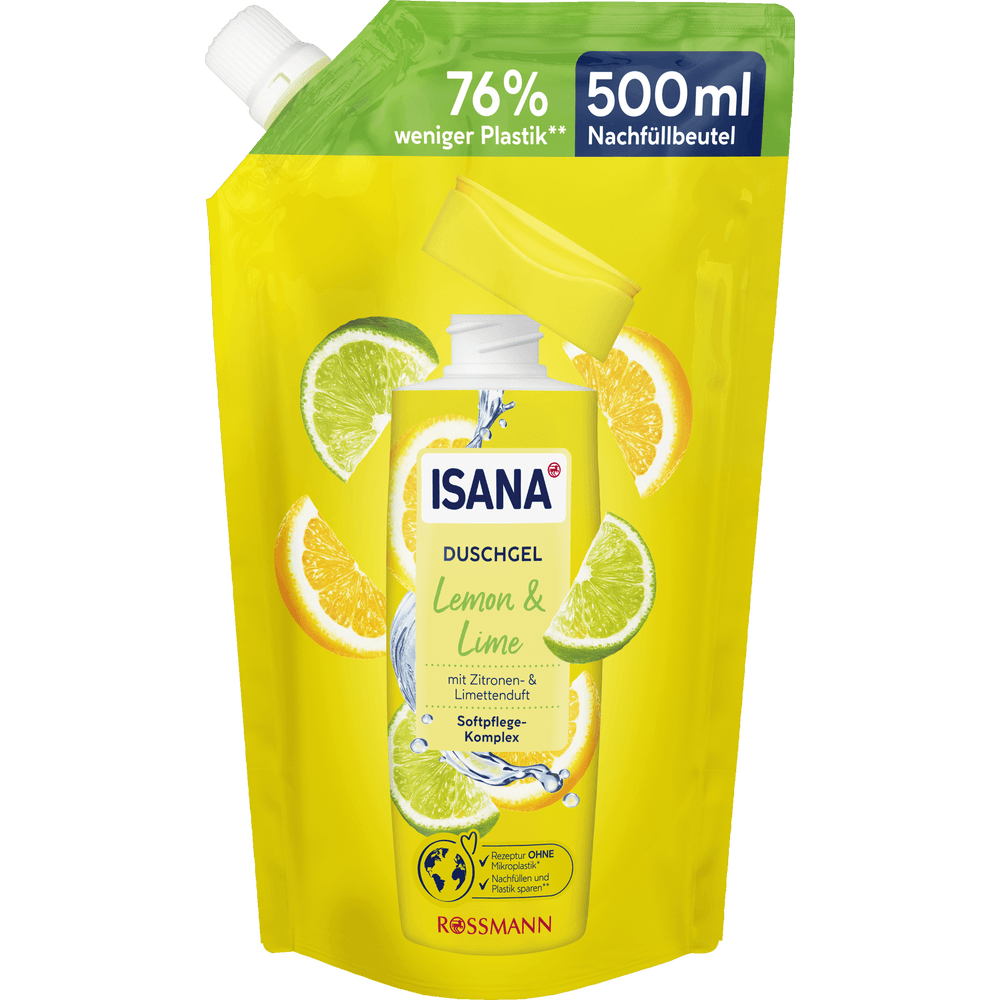 Isana dus gel 500ml refil limon ve lime