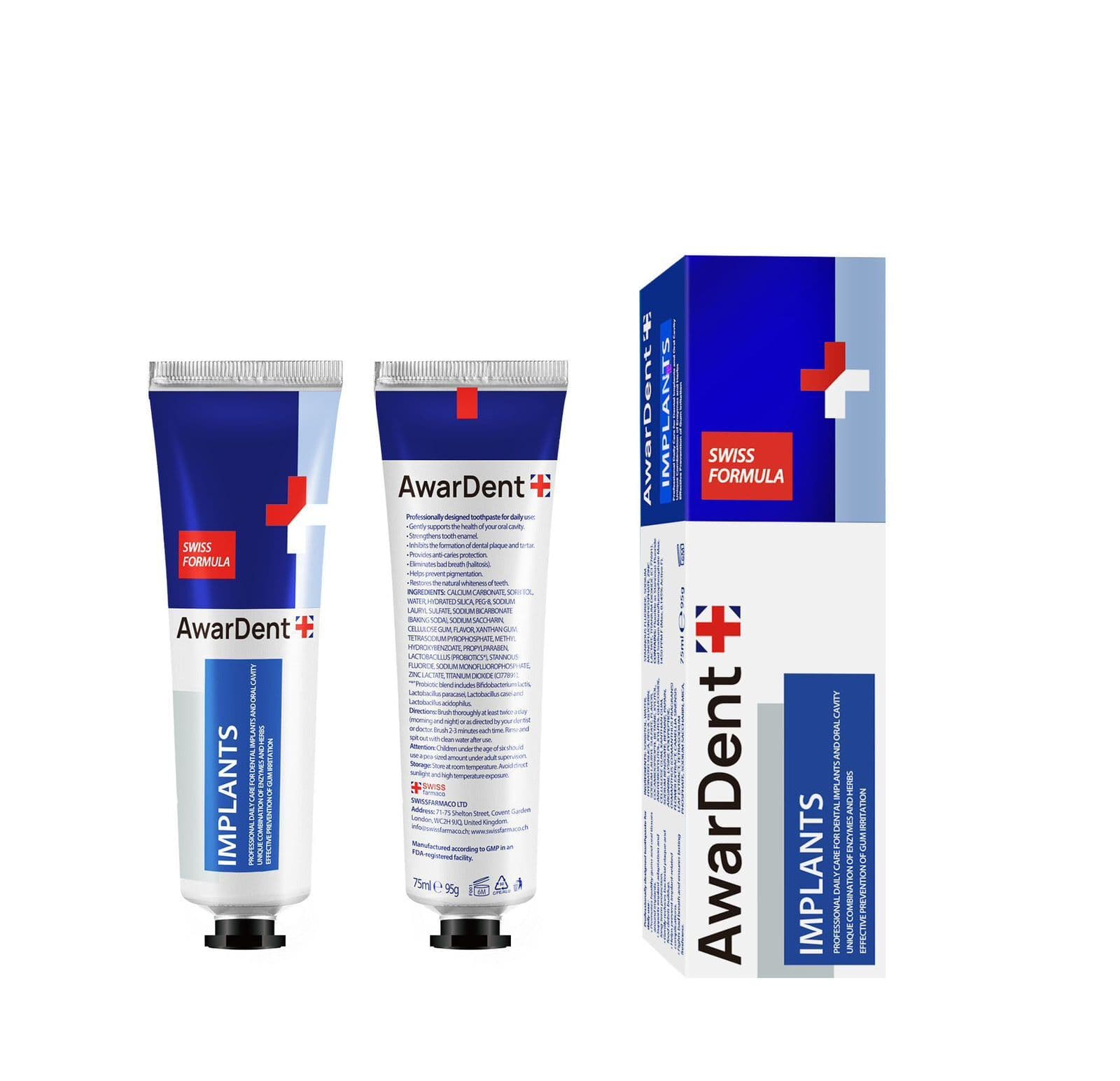 Awardent implants diş məcunu, 75 ml