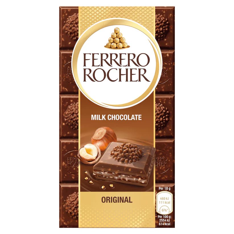 Молочный шоколад ferrero rocher с фундуком, 90 гр