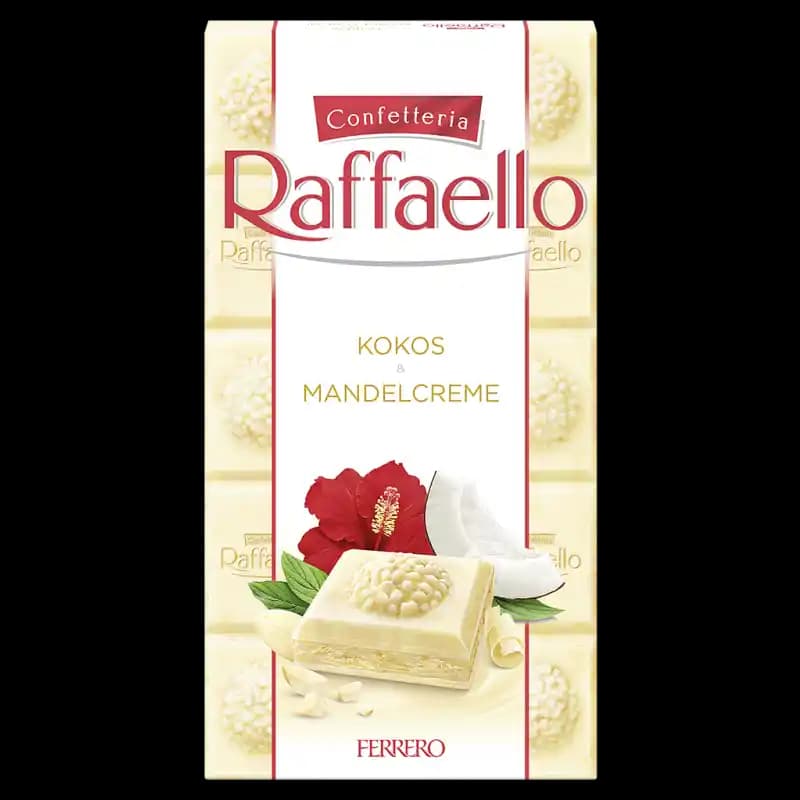 Ferrero raffaello kokos və badamlı şokolad, 90 qr