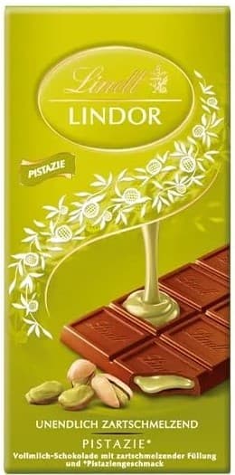 Lindt lindor sokolad plitka 100 qr fistiq