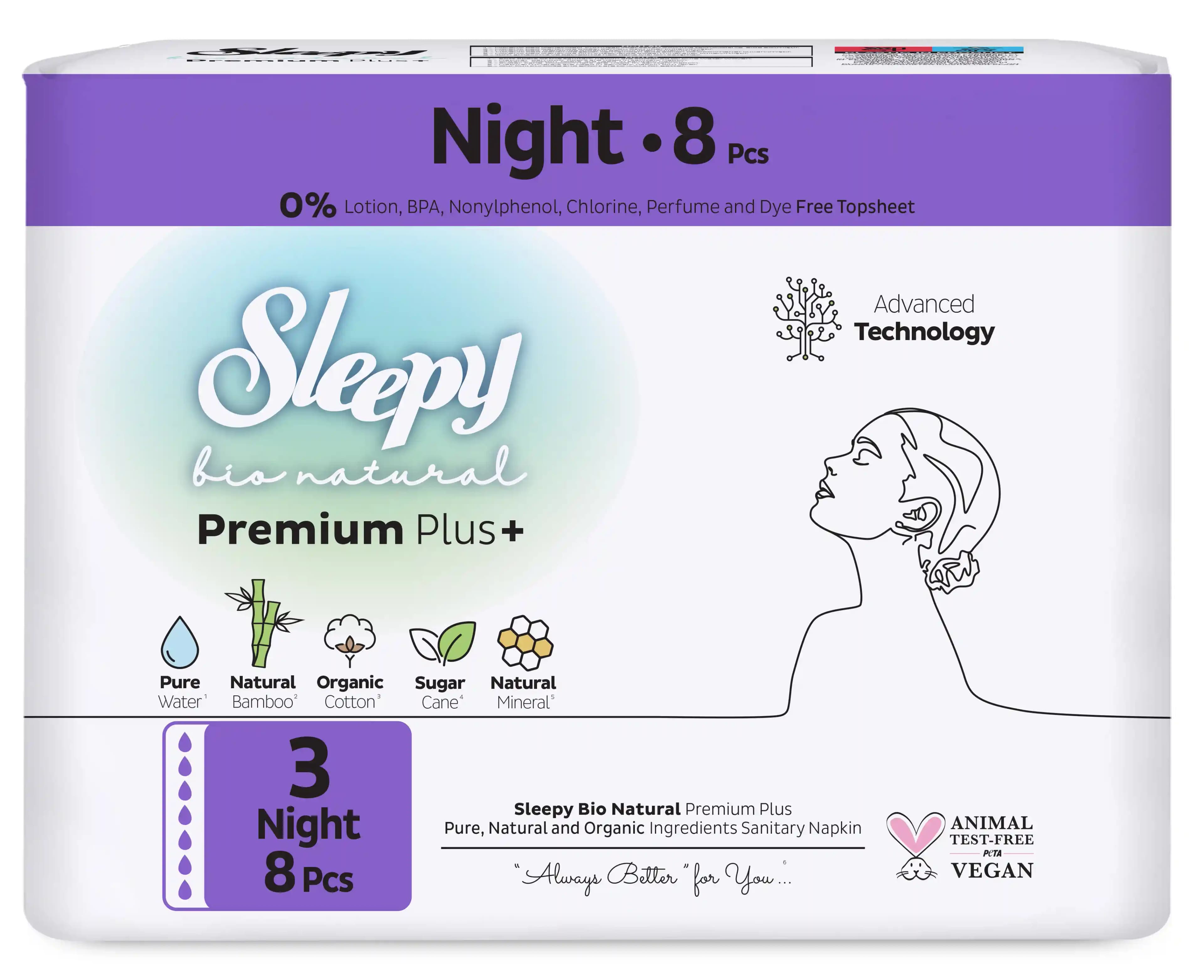 Sleepy bio natural premium plus gigiyenik bez 8 ed
