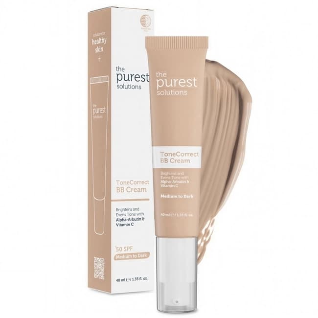 The purest solutions bb krem, orta-tünd ton, ləkəyə meyilli dəri üçün, spf 50+, 40 ml