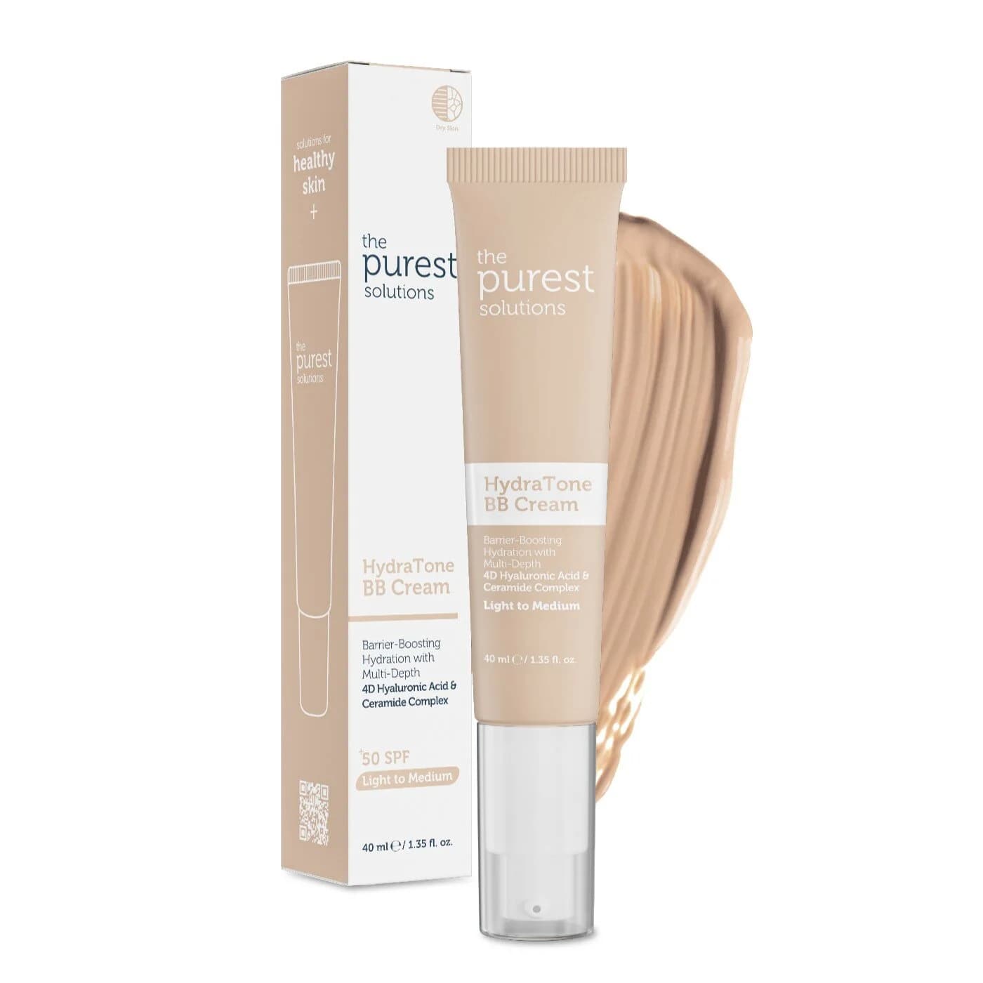 The purest solutions bb krem, açıq-orta ton, quru dəri üçün, spf 50+, 40 ml