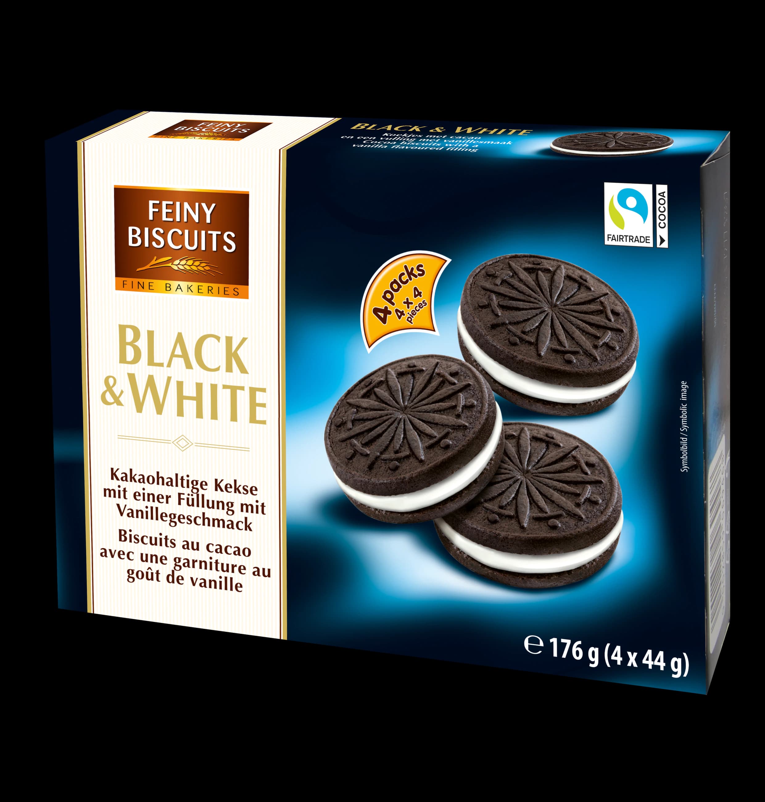 Gunz feiny biscuits black & white peçenye, 176 q