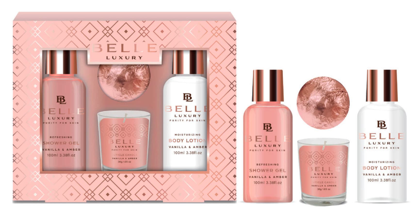 Belle luxury in amber 4lu set box