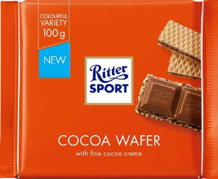 Ritter sport sokolad 100 qr vafli kakao 