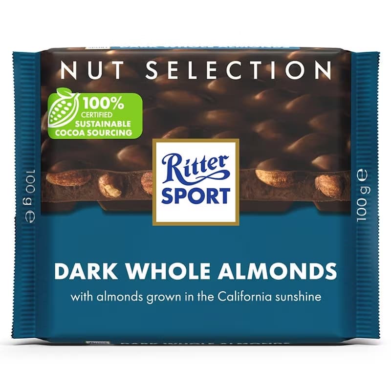 Ritter sport sokolad 100 qr tund badam