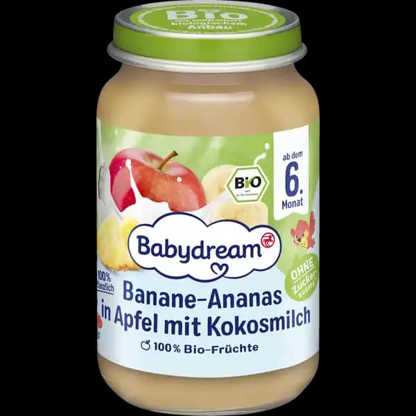 Babydream orqanik pure kokos sudu ile banan 190gr