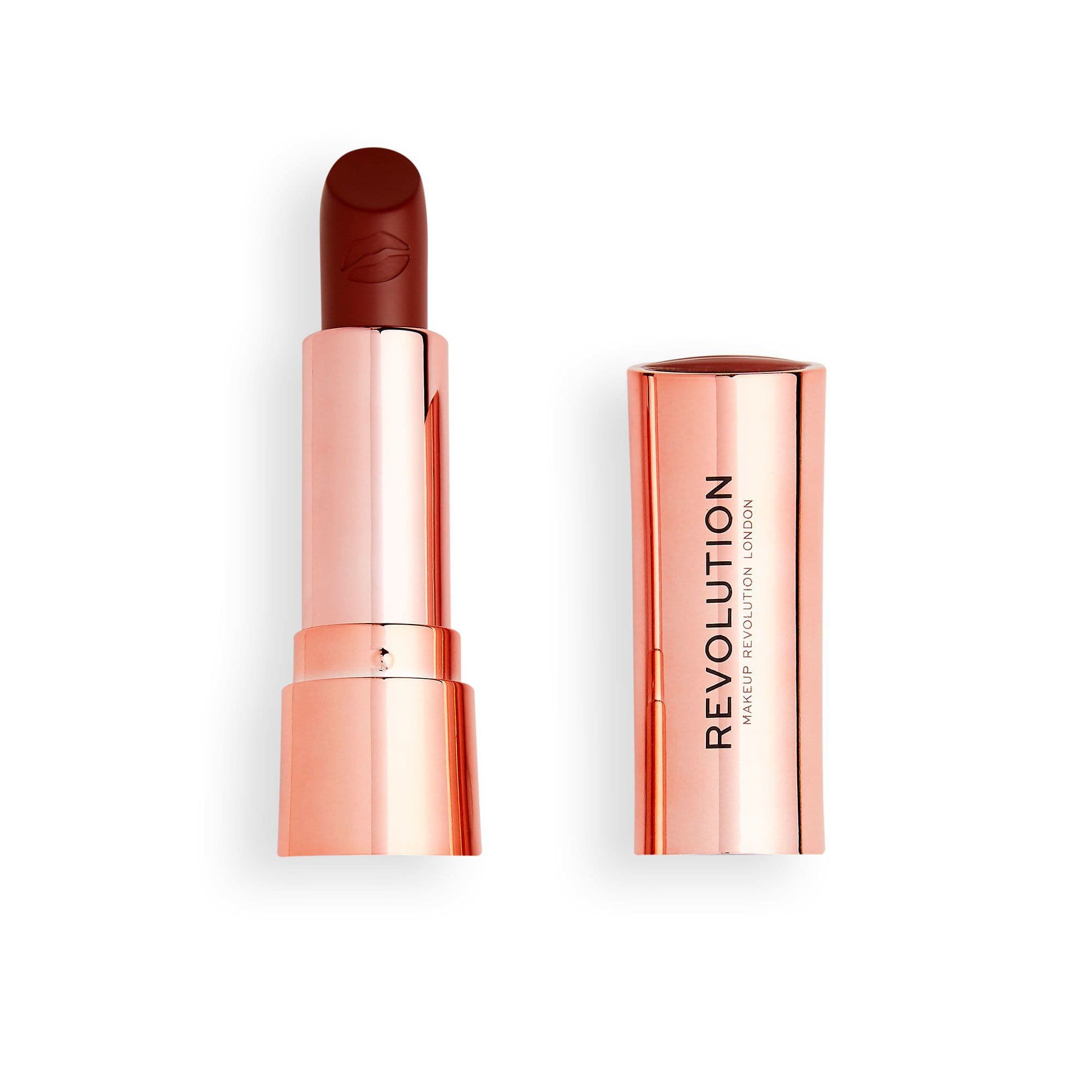 Revolution satin kiss lipstick fling deep nude