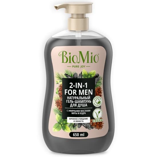 Biomio dus geli 650 ml 2in1 for men nane ve kedr