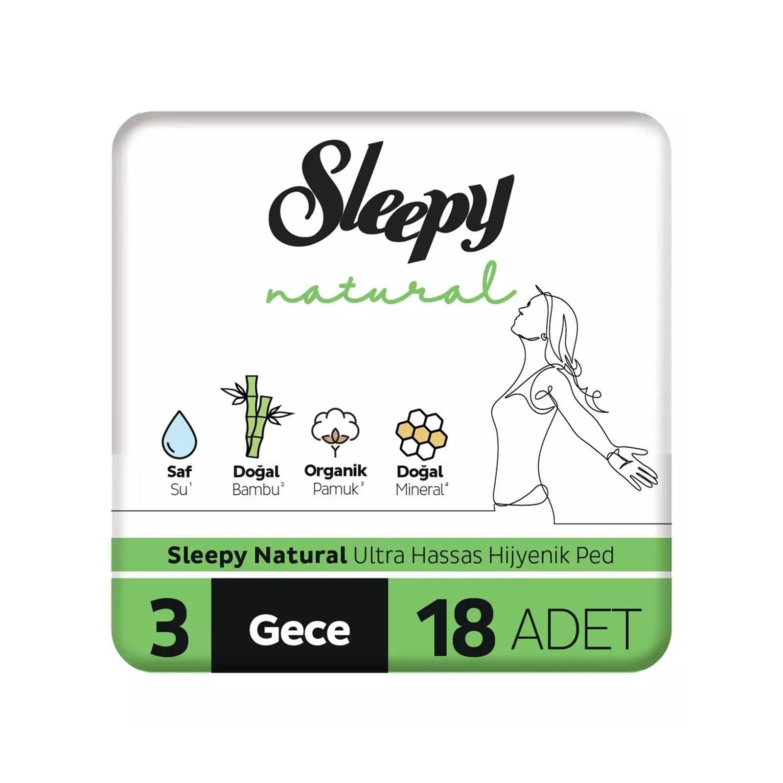 Sleepy natural gece bez 18 ed long n3
